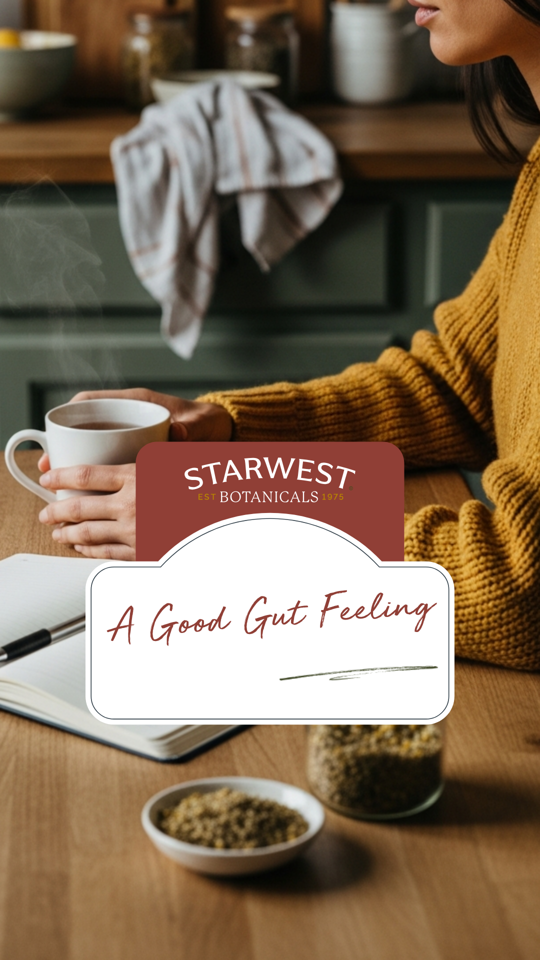 A woman enjoying a hot cop of tea 