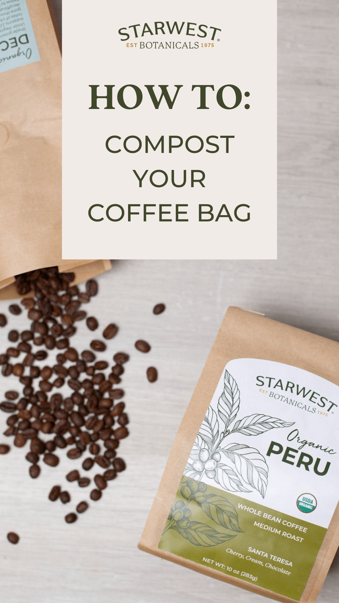 How to compost your Starwest Organic Coffee Bag